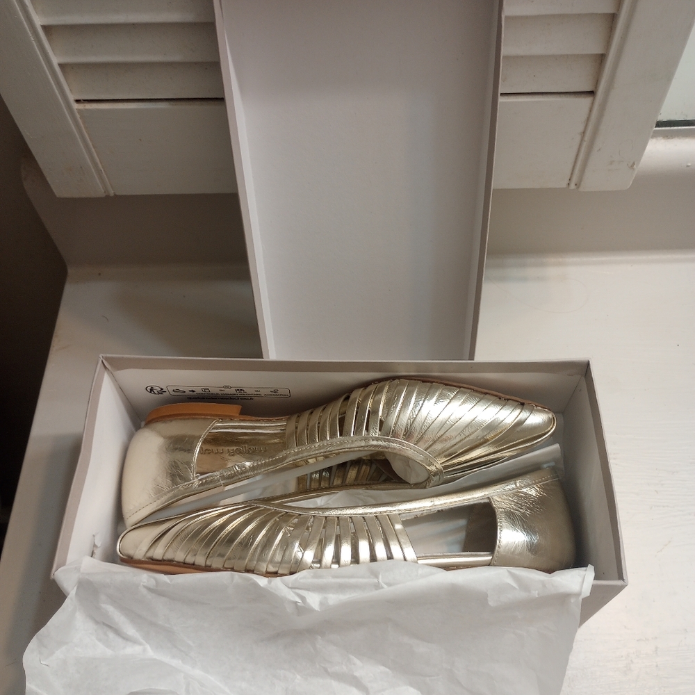 Mellow Yellow Duchesse Women's Shiny Flat Pointy Dress Shoes New In Box